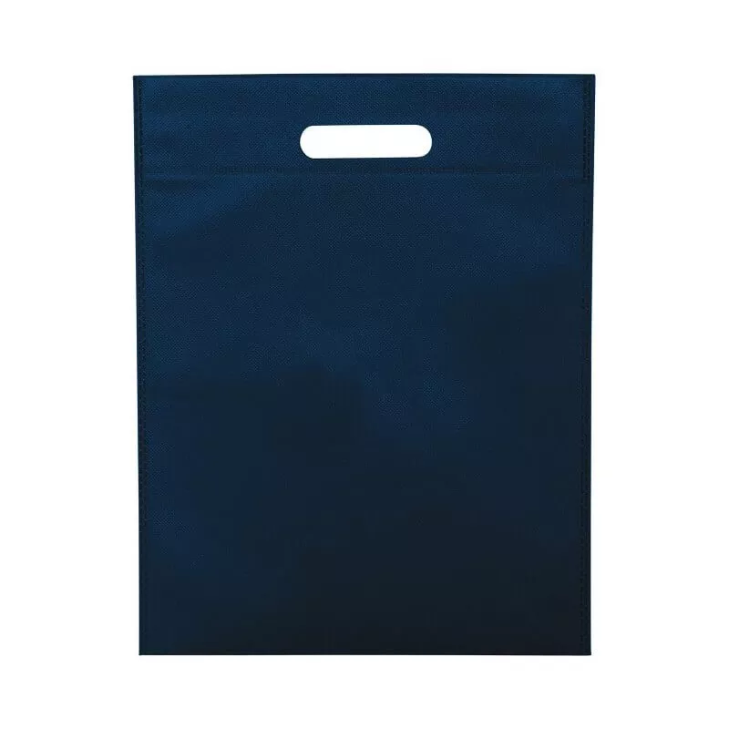 Bag with cut reinforced handle - blue