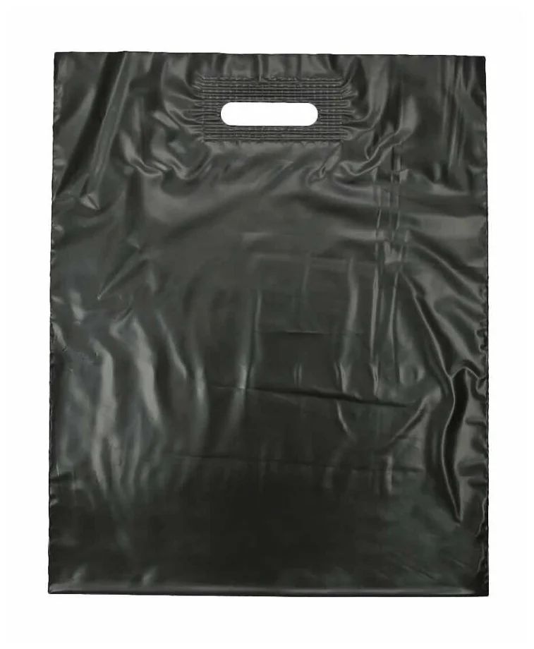 Courier bag with cut handle and adhesive valve - black